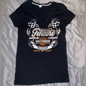 Black Harley Davidson V-Neck Tee